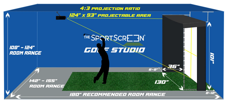 The Sport Screen Golf Studio Vanish LITE Hybrid-Retractable Golf Enclosure