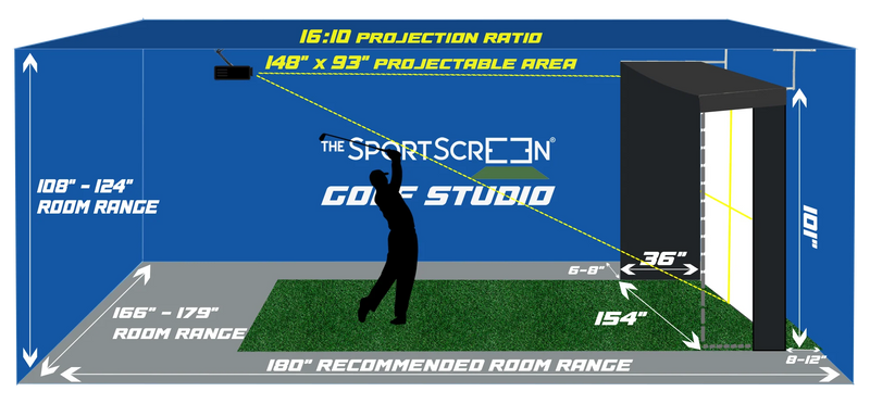 The Sport Screen Golf Studio Vanish LITE Hybrid-Retractable Golf Enclosure